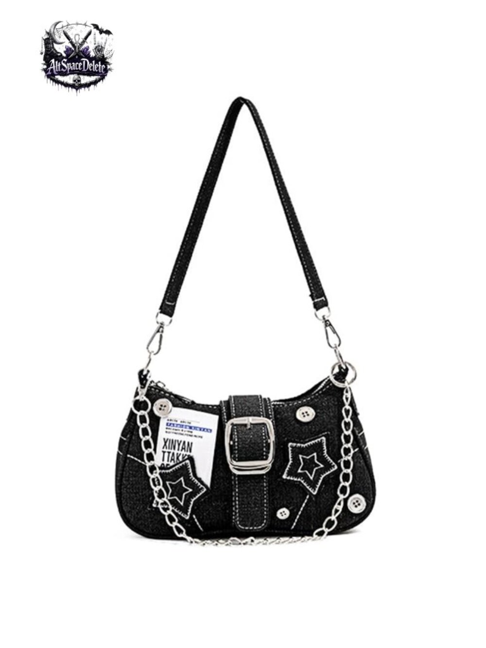 Y2K Mini Shoulder Bag with Chain Strap Star Pattern Small Purse